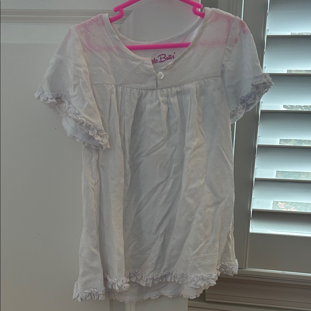 Ruffle Butts White Kids Swim Coverup